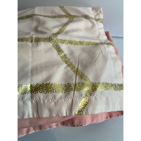 ID Microfiber 3 pc DUVET Set Full/Queen Pink with Gold Metallic - Picture 3 of 4